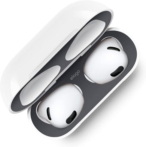 elago Dust Guard Compatible with AirPods 3 Case, Dust-Proof Sticker Compatible with AirPods 3rd Generation Case 2021, Protection from Iron & Metal Shavings, Clean Your AirPods (1 Set, Dark Grey) in Saudi Arabia