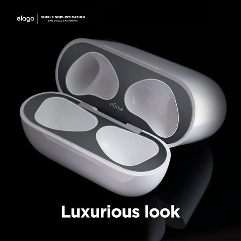 elago Dust Guard Compatible with AirPods 3 Case, Dust-Proof Sticker Compatible with AirPods 3rd Generation Case 2021, Protection from Iron & Metal Shavings, Clean Your AirPods (1 Set, Dark Grey) in Saudi Arabia