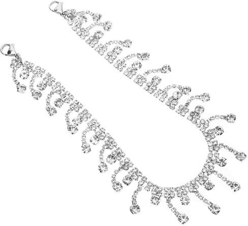 زوج واحد من الأحذية الرياضية KJHBV بأربطة حذاء شبشب كريستالي وإبزيم ساحر لتزيين أحذية الزفاف والصنادل للنساء الصيفية المسطحة والصنادل المنزلقة وأحذية الزفاف والكعب in Kuwait