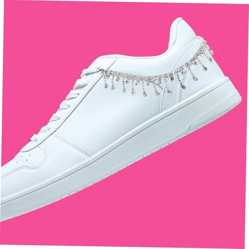 زوج واحد من الأحذية الرياضية KJHBV بأربطة حذاء شبشب كريستالي وإبزيم ساحر لتزيين أحذية الزفاف والصنادل للنساء الصيفية المسطحة والصنادل المنزلقة وأحذية الزفاف والكعب in Kuwait