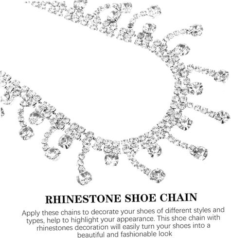 زوج واحد من الأحذية الرياضية KJHBV بأربطة حذاء شبشب كريستالي وإبزيم ساحر لتزيين أحذية الزفاف والصنادل للنساء الصيفية المسطحة والصنادل المنزلقة وأحذية الزفاف والكعب in Kuwait