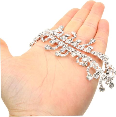 زوج واحد من الأحذية الرياضية KJHBV بأربطة حذاء شبشب كريستالي وإبزيم ساحر لتزيين أحذية الزفاف والصنادل للنساء الصيفية المسطحة والصنادل المنزلقة وأحذية الزفاف والكعب in Kuwait