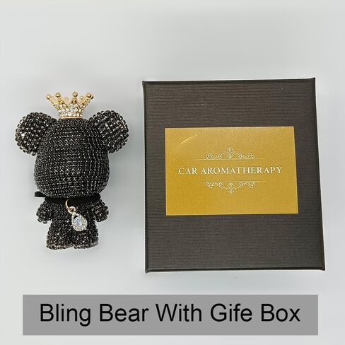 Handmade Bling Rhinestone Bear Car Air Freshener Cute Ornaments Car Vent Clips Accessories Perfume Clip Aromatherapy Diffuser Fragrance Cotton Pad Car Interior Decoratio Women Girl (AB Pink) in Saudi Arabia
