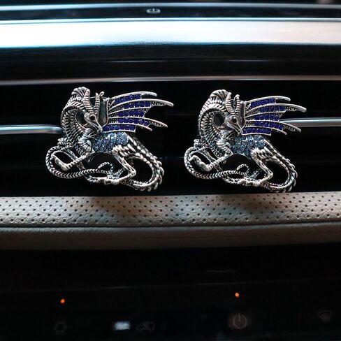 Bling Dragon Vent Clip Car Accessories,2pcs Vintage Dragon Car Air Freshener Vent Clips Purple Bronze Car Vent Decorations,Refillable Car Outlet Diffuser in Kuwait