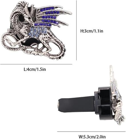 Bling Dragon Vent Clip Car Accessories,2pcs Vintage Dragon Car Air Freshener Vent Clips Purple Bronze Car Vent Decorations,Refillable Car Outlet Diffuser in Kuwait