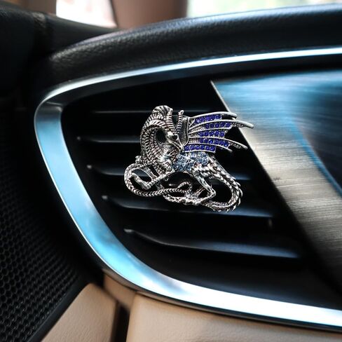 Bling Dragon Vent Clip Car Accessories,2pcs Vintage Dragon Car Air Freshener Vent Clips Purple Bronze Car Vent Decorations,Refillable Car Outlet Diffuser in Kuwait