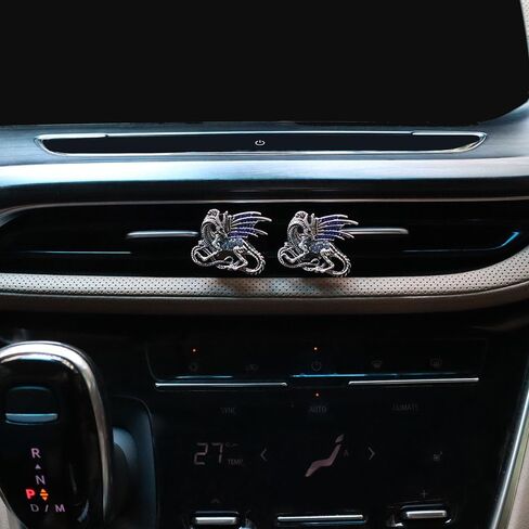 Bling Dragon Vent Clip Car Accessories,2pcs Vintage Dragon Car Air Freshener Vent Clips Purple Bronze Car Vent Decorations,Refillable Car Outlet Diffuser in Kuwait