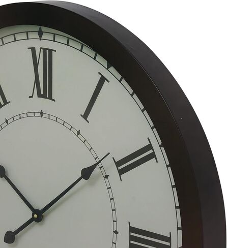 ساعة حائط معدنية مستديرة من ديكو 79، مقاس 30 بوصة × 3 بوصة × 30 بوصة، باللون الأسود in Saudi Arabia