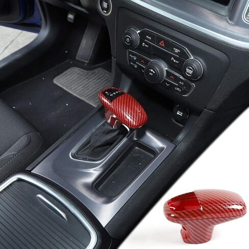 Hoolcar Black Gear Shift Knob Cover Handle Sticker Trim for 2015-2019 Dodge Challenger & Charger, 2018-2020 Durango Accessories (3PCs) in Saudi Arabia