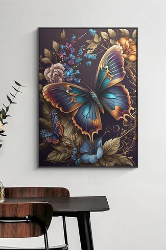AIBOERL Diamond Art Kits for Adults,Butterfly Flowers 5D Diamond Painting Kits for Adults,Diamond Painting Diamond Art with Full Drill Diamond Dots DIY Gem Crafts Kits for Home Decor Gift-12x16in in Saudi Arabia