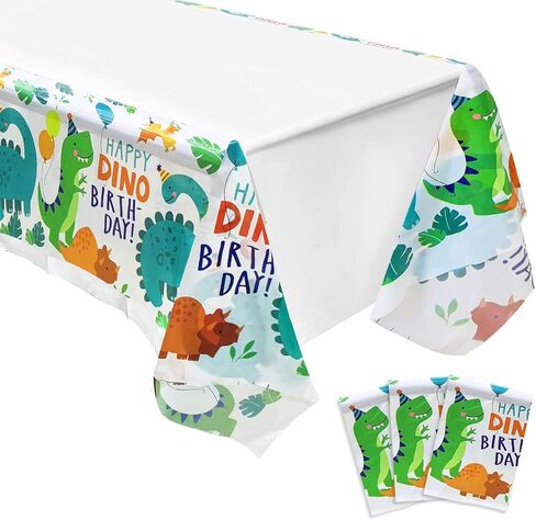 3PCS Dinosaur Plastic Tablecloth Dinosaur Birthday Party Plastic Table Covers for Boys Birthday Baby Shower Dinosaur Party Decorations Supplies 70.8x42.5in in Saudi Arabia