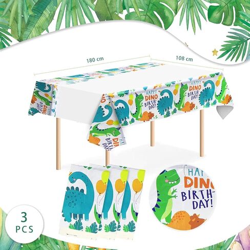 3PCS Dinosaur Plastic Tablecloth Dinosaur Birthday Party Plastic Table Covers for Boys Birthday Baby Shower Dinosaur Party Decorations Supplies 70.8x42.5in in Saudi Arabia