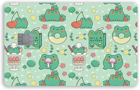 Cute Frog Small Chip Credit Card Stickers Slim Waterproof Anti-Wrinkling Removable Vinyl Decals Debit Card Skin Cover in Saudi Arabia