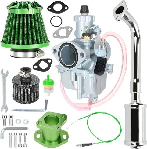 YOXUFA VM22 212cc مجموعة المكربن ​​للمفترس 212 224 196cc كولمان CT200U CT200U-EX BT200X Baja Warrior MB200 دراجة صغيرة KT196 Go Kart 6.5HP GX160 أجزاء محرك عالية الأداء مع كاتم صوت العادم in Kuwait