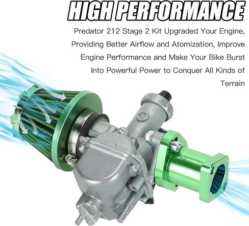 YOXUFA VM22 212cc مجموعة المكربن ​​للمفترس 212 224 196cc كولمان CT200U CT200U-EX BT200X Baja Warrior MB200 دراجة صغيرة KT196 Go Kart 6.5HP GX160 أجزاء محرك عالية الأداء مع كاتم صوت العادم in Kuwait