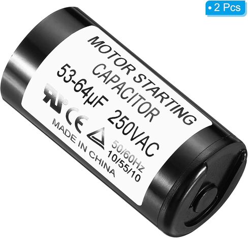 مكثف تشغيل المحرك PATIKIL، 2 حزمة 53-64 فائق التوهج/Mfd 250 فولت 50/60 هرتز CD60 مكثف تشغيل المحرك لبدء تشغيل المحرك الكهربائي in Kuwait