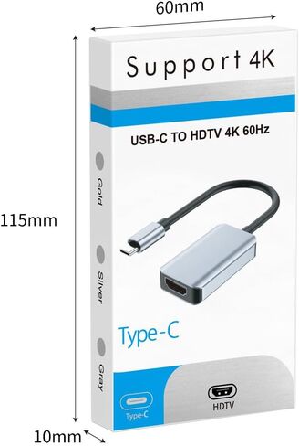 محول USB C إلى HDMI 4K@60 هرتز، محول من النوع C إلى HDMI [متوافق مع Thunderbolt 3/4] مع iPhone 15 Pro/Max، MacBook Pro/Air 2023، iPad Pro، iMac، S23، XPS 17، Surface Book 3 والمزيد in Saudi Arabia
