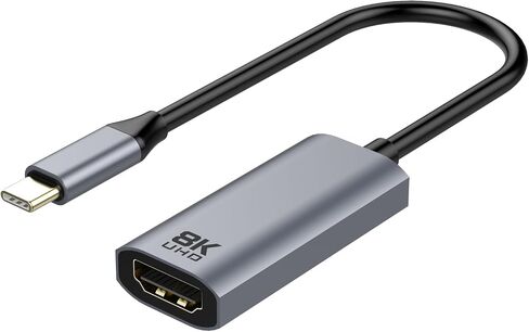 محول دونجل USB-C إلى HDMI 2.1 8K - شاشة عالية التحديث، متوافقة مع محول Thunderbolt 4/3 إلى HDMI 48 جيجابت في الثانية 8K 60 هرتز 4k 120 هرتز/144 هرتز HDR، HDCP2.3، Dolby in Saudi Arabia