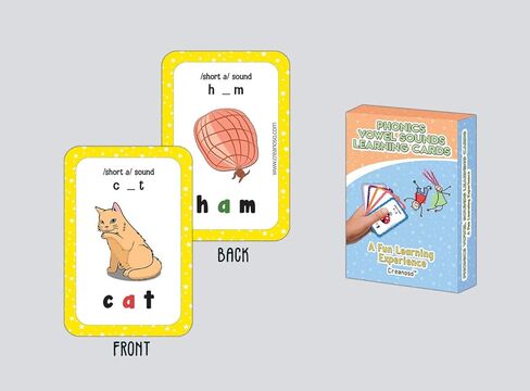 Creanoso Phonics Consonant Blends Sounds Learning Cards (1-Deck) - Fun Stocking Stuffers for Home Tutoring Party Favors Supply Props Games - Suitable for Kids Boys Girls Children in Kuwait