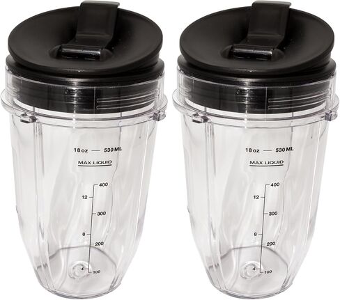 كوب بديل بوزن 18 أونصة مع غطاء رشفة وختم متوافق مع أكواب نوتري نينجا - للخلاط BL450 BL454 Auto-iQ BL480 BL481 BL482 BL687 عبوة من قطعتين in Saudi Arabia