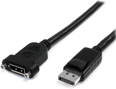 StarTech.com 3 ft. (0.9 m) Displayport Male to Female Cable - Mounting - Latched Connectors - DisplayPort - DP Monitor Cable (DPPNLFM3) Black in Saudi Arabia