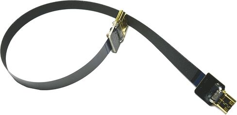 Short Flat Light HDMI Cable Mini HDMI Straight Male to Standard HDMI Full HDMI Male Straight for Canon 5D3 5D2 Panasonic lumix GH3 GH2 Sony nex 5N 5T 5R 7N DJI Black (15CM) in Kuwait