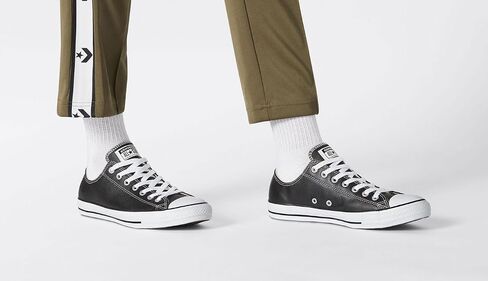 Converse Men's CTAS Leather Low Top, Black, Size 10.5 in Saudi Arabia