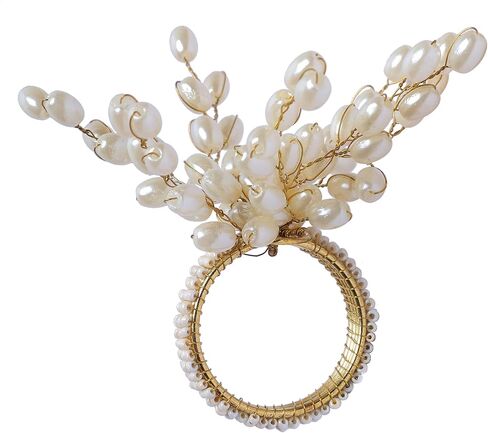 مجموعة حلقات المناديل المكونة من 6 قطع لحفلات تزيين طاولة الطعام وحامل المناديل المعدنية اليومية باللون الأبيض (عبوة من 6 قطع) in Kuwait