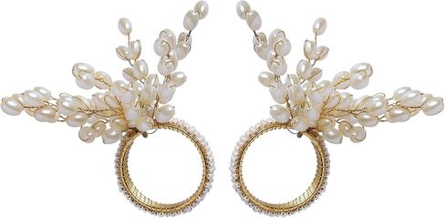 مجموعة حلقات المناديل المكونة من 6 قطع لحفلات تزيين طاولة الطعام وحامل المناديل المعدنية اليومية باللون الأبيض (عبوة من 6 قطع) in Kuwait