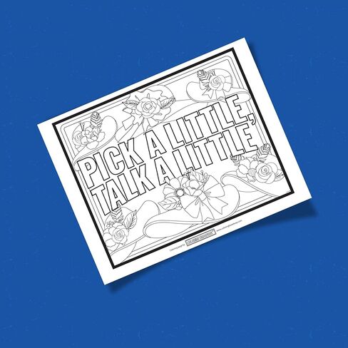 تلوين برودواي - صفحات تلوين مستوحاة من رجل الموسيقى (مجموعة من 4)، هنا في بضائع ريفر سيتي الموسيقية، مطبوعة على ورق غير لامع (8 1/2 بوصة × 11 بوصة)، هدية مثالية لمحبي مسرح برودواي in Kuwait