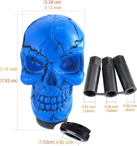 Arenbel Skeleton Car Racing Shift Stick Speed Grip Knob Skull Gear Lever Shifter Handle Fit Most Manual Auto Transmissions, Black Pattern in Saudi Arabia