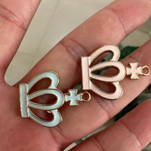 Crown Shape Dangle Charms Gold Silver Alloy Lovely Queen Crown Pendants with Rhinestone Craft Supplies 20Pcs for DIY Necklace Earrings Jewelry Making Valentine's Gifts in Kuwait