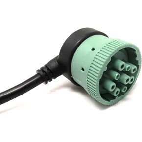 1M/3FT 9 Pin to 16 Pin OBD2 Truck Diagnostic Scanner Cable Adapter J1962-J1939 for Cummins Diesel Engine (Male)