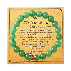 Jade Bracelet for Women Green Beaded Bracelets Crystal Bead Bracelet Get Well Gifts for Women Crown Gifts for Daughter Granddaughter Mom Sister Aunt Friends Girl Unique Gifts For Women
