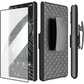 Ailiber Case for Google Pixel 7 Pro, Pixel 7 Pro Phone Holster Case with Screen Protector, Swivel Belt Clip, Kickstand Holder, Slim Shockproof Shell Full Body Phone Cover for Google Pixel 7 Pro-Black