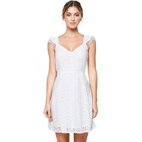 Sugar Lips Girls' Baby Don't Go Eyelet Mini Dress