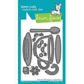 LAWN FAWN Lawn Cuts Custom Craft Die-Stitched Teacup, Unspecified