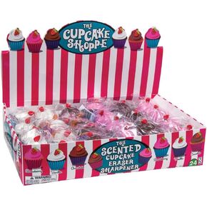 Raymond Geddes Cupcake Shoppe 2-in-1 Pencil Sharpener with Eraser (Pack of 24)