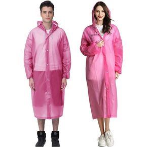 Rain Coats (2 Pack) - Reusable EVA Rain Ponchos for Adults Rain Jackets Raincoats for Men Women