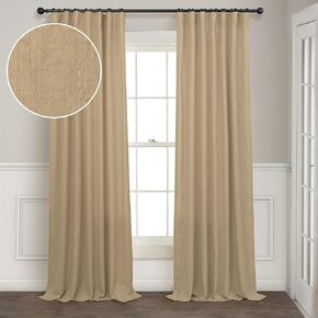 Cream Patterned Curtains 84 Inch Length for Living Room 2 Panel Back Tab Pinch Pleated Pocket Boho Drape Neutral Cotton Textured Striped Light Filtering Sheer Linen Curtain for Bedroom 52x84 Long Ecru