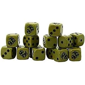 Bolt Action Warlord Games, US Marine Corps D6 (16) Dice