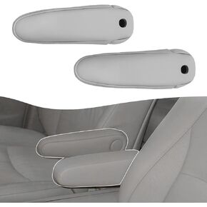 YouVbeen 2Pcs Gray Leather Seat Armrest Cover Fit for Lexus RX300 RX330 RX350 Sport Utility 4-Door 3.0L 2003-2009, Microfiber Synthethic Leather Insert Cards Cover Interior (Leather Only)