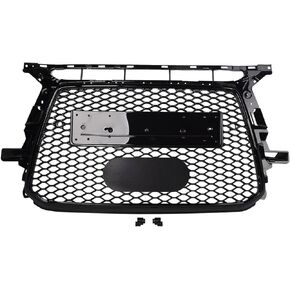 TOPAZ Front Upper Grille Honeycomb Assembly RSQ5 Style Compatible with Audi Q5 SQ5 2013-2016