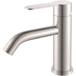 Bathroom Sink Faucet, Single Handle Bathroom Faucets 1 Hole, Stainless Steel Modern Vanity Laundry Utility Faucet with Pop-Up Sink Drain, Bathroom Faucets llaves para lavamanos de baño, Brushed Nickel
