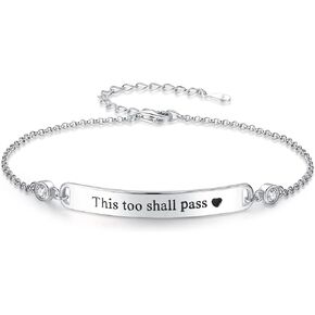 925 Sterling Silver Bracelet for Women Engraved Love You More Inspirational Jewelry Gift for Teen Girls