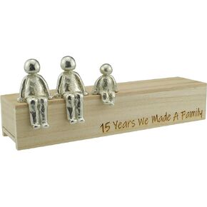 15th Anniversary Idea - 15 Years We Made A Family Metal Ornament - Choose Your Family Combination (1 Child)