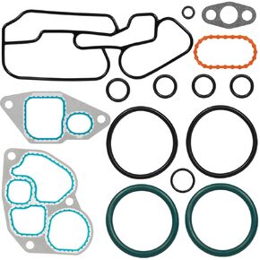 Oil Cooler Mounting Gasket Kit Compatible with Navistar & International 1993-1997 DT466E Engines Replace for OEM#1823182C95 1823182C94 1823182C93 1823182C92 1823182C91