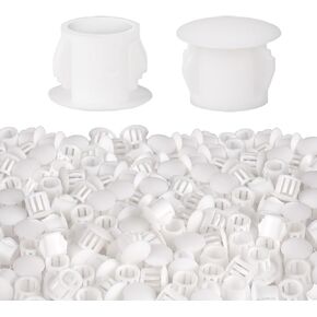 100 Pcs Plastic Hole Plugs 3/16"(5mm) Screw Caps Cover White Plastic Hole Plugs for Cabinet Cupboard Shelf Furniture