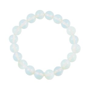 8mm Natural Moonstone Beads Stretch Bracelet - Traveler's Protection - High Quality Spiritual Beaded Bracelet for Men - Adjustable Size - Made in USA