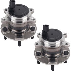 Autoround Pair 512466 Rear Wheel Bearing Hub Assembly fit for 2012-2018 Ford Focus (Without Active Park Assist) 5 Lugs w/ABS